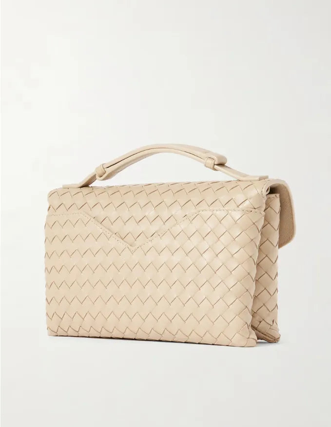 Bolsa de ombro média em couro intrecciato Knot Loc