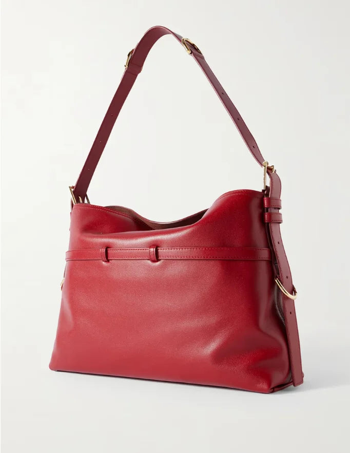 Bolsa de ombro média de couro Voyou