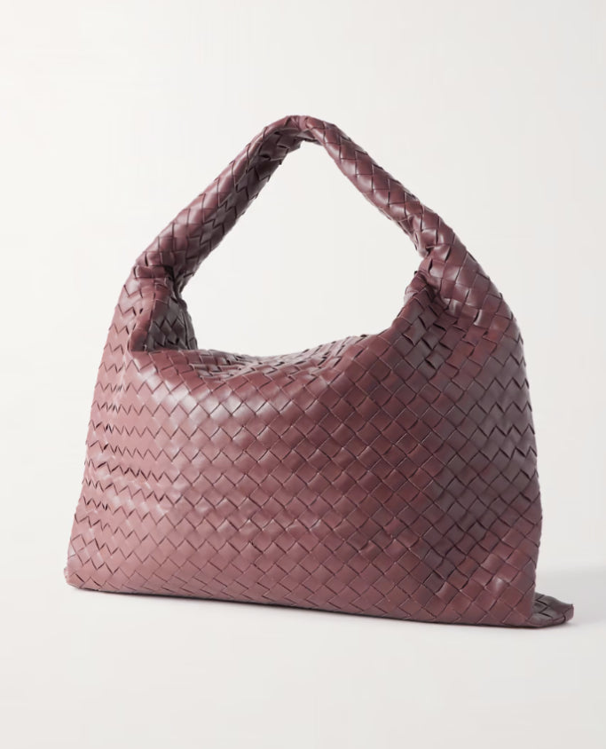 Bolsa hop grande de couro intrecciato