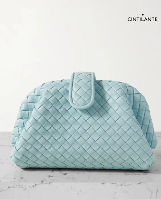 Bolsa pequena de couro intrecciato Lauren 1980