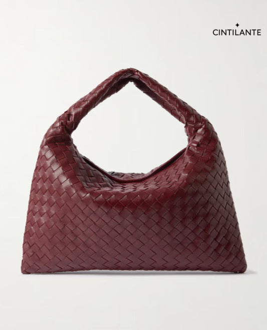 Bolsa hope media couro intrecciato