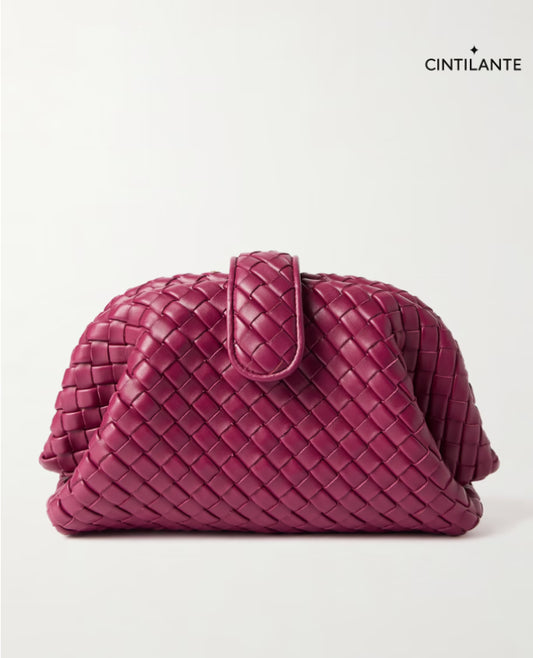 Bolsa pequena de couro intrecciato Lauren 1980