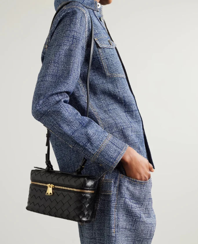 Bang Bang Vanity mini bolsa de camurça com intrecciato