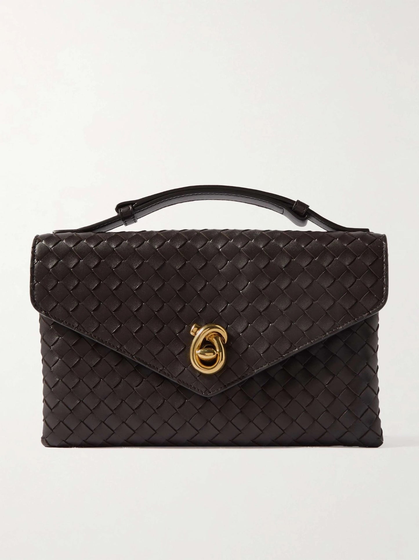 Bolsa de ombro média em couro intrecciato Knot Loc