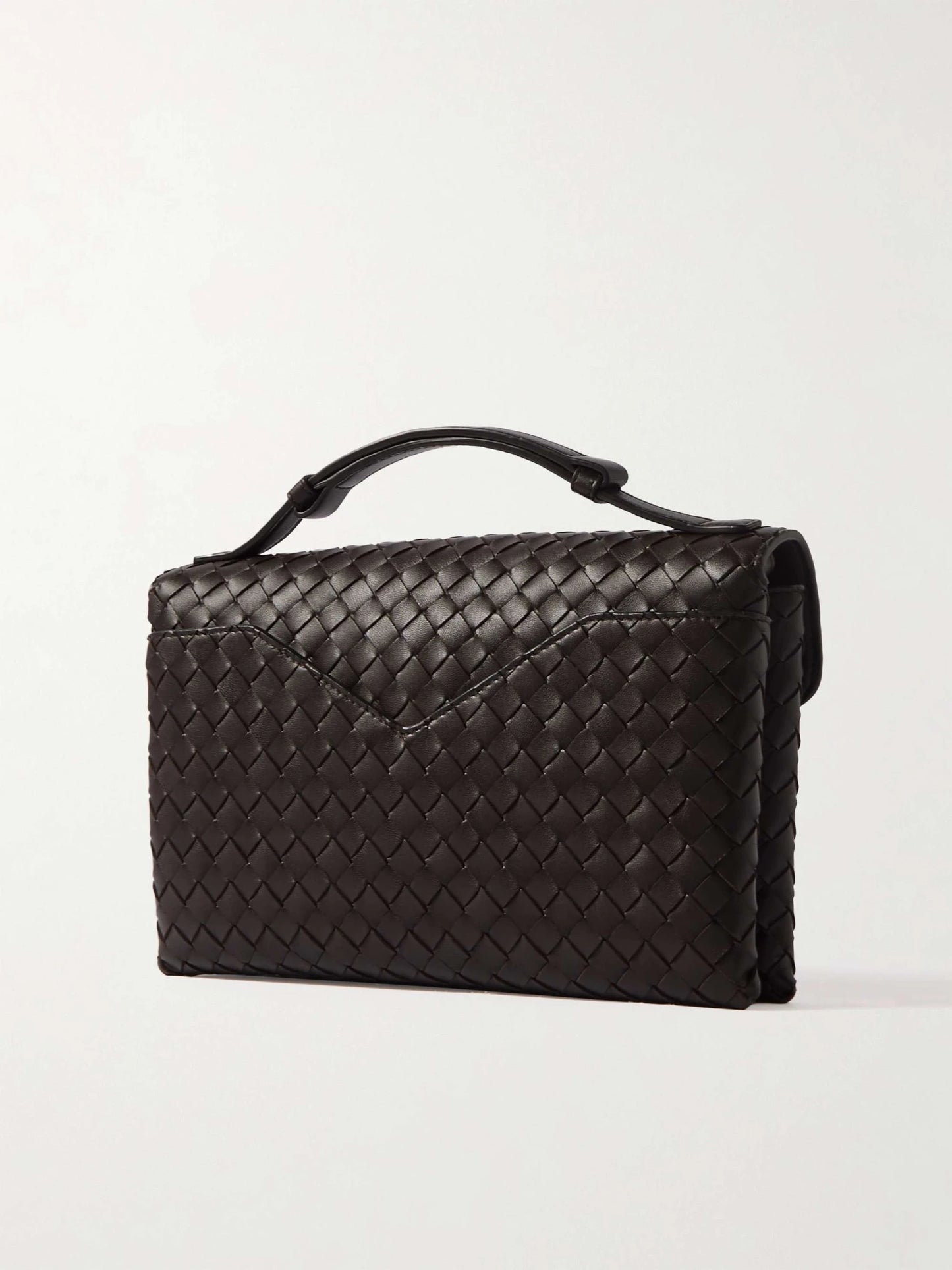 Bolsa de ombro média em couro intrecciato Knot Loc