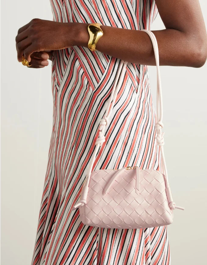 Bolsa tiracolo Concert Pouch de couro intrecciato