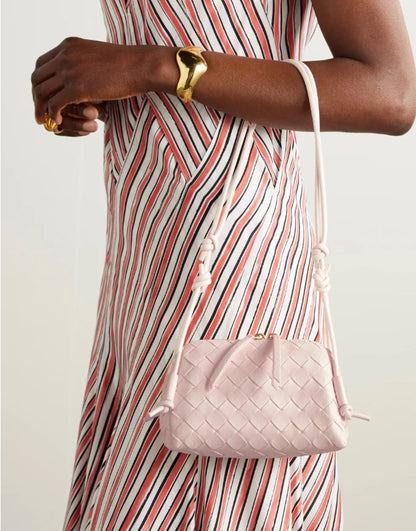 Bolsa tiracolo Concert Pouch de couro intrecciato