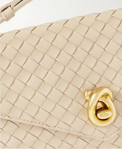 Bolsa de ombro média em couro intrecciato Knot Loc