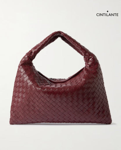 Bolsa hope media couro intrecciato