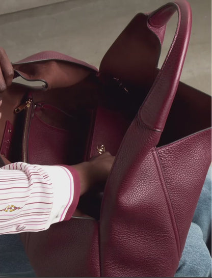Bolsa tote Softbit Maxi em couro texturizado